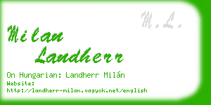 milan landherr business card