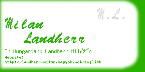 milan landherr business card